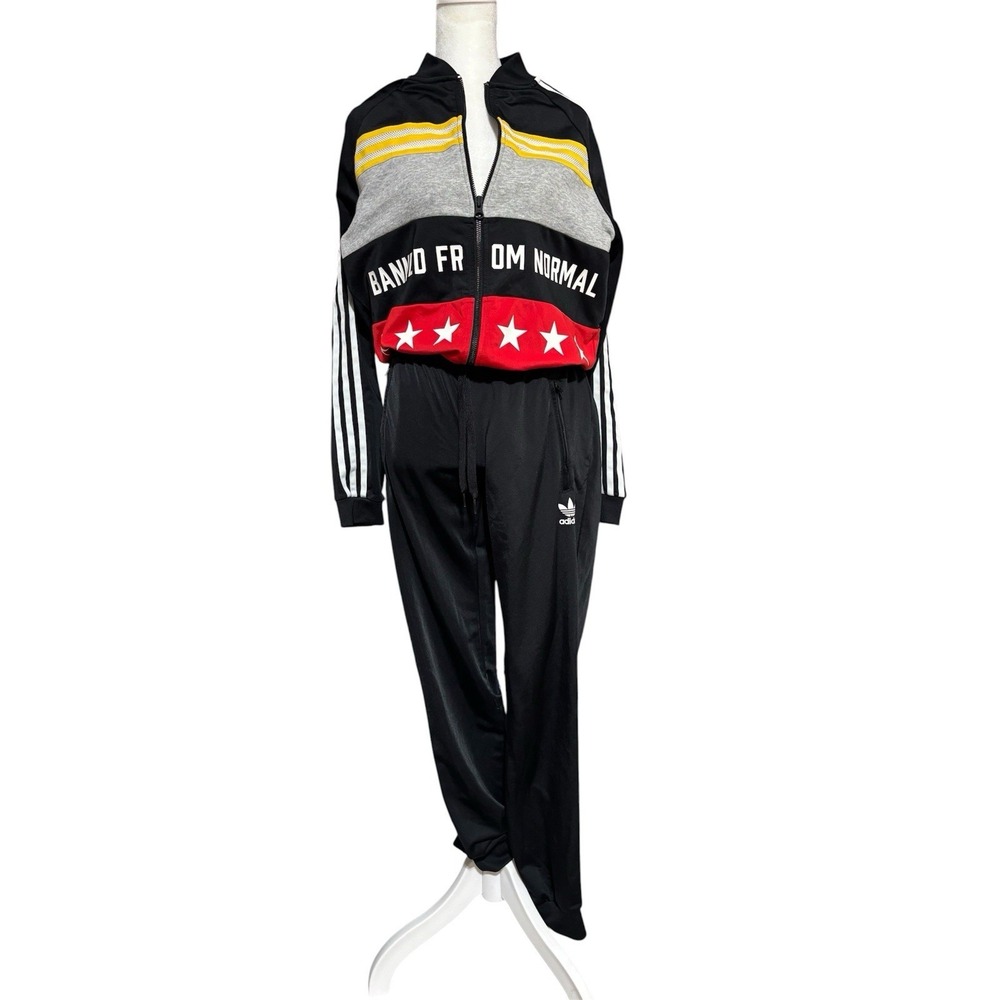 Adidas x‎ Rita Ora "Banned" from Normal Black White Yellow Red AY7136 Onesuit XS